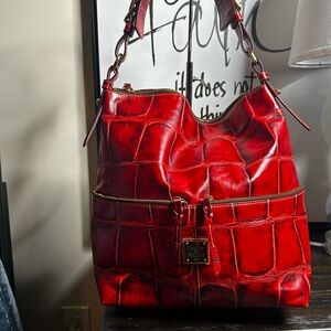 Dooney&Bourke Red Crocodile-Embossed Women Bag